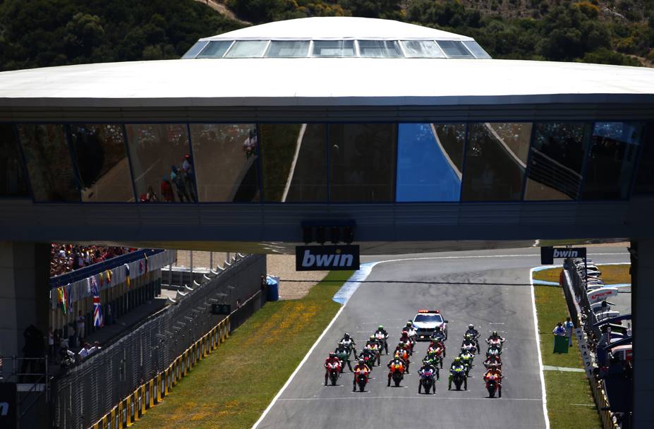 La partenza della MotoGP a Jerez: quarta gara del 2014. Ap